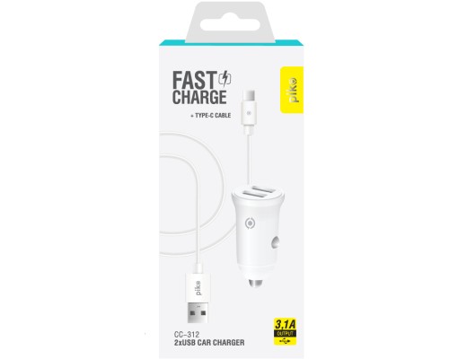 Зарядний пристрій Piko CC-312 (2USB3,1A) + USB-C cable (1283126538803)