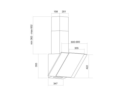 Витяжка кухонна Pyramida MSH 60 S (650) BL
