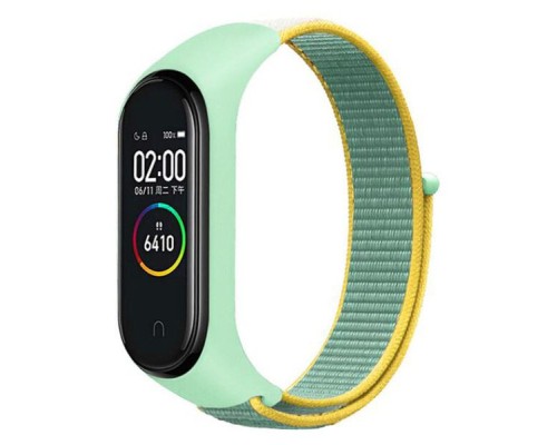 Ремінець до фітнес браслета BeCover Nylon Style для Xiaomi Mi Smart Band 7 Green-Yellow (707660)