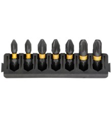 Набір біт DeWALT в касеті для Tough Case, FlexTorq, L = 25 мм, Pz1 – 2 шт, Pz2 – 3 шт, Pz3 – 2 шт (DT70812)