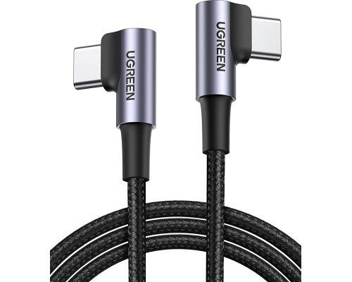 Дата кабель USB-C to USB-C 2.0m 3A 60W US323 90-degree Black Ugreen (70531)