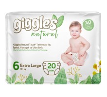 Підгузки Giggles Natural 6 Extra Large 15+ кг 20 шт (8680131206421)