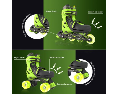 Роликові ковзани Neon Сombo Green розмір 30-33 (NT09G4)
