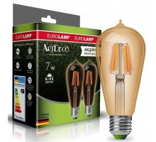 Лампочка Eurolamp ST64 7W E27 4000K (MLP-LED-ST64-07274(Amber))