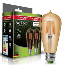 Лампочка Eurolamp ST64 7W E27 4000K (MLP-LED-ST64-07274(Amber))