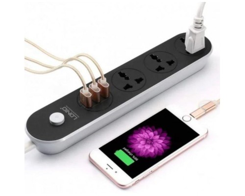 Мережевий фільтр живлення LDNIO SC3301, 3 роз+3USB (SC3301)