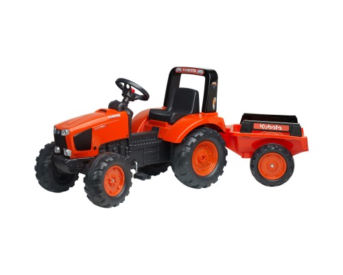 Веломобіль Falk KUBOTA трактор з причепом, помаранчевий (2060AB)