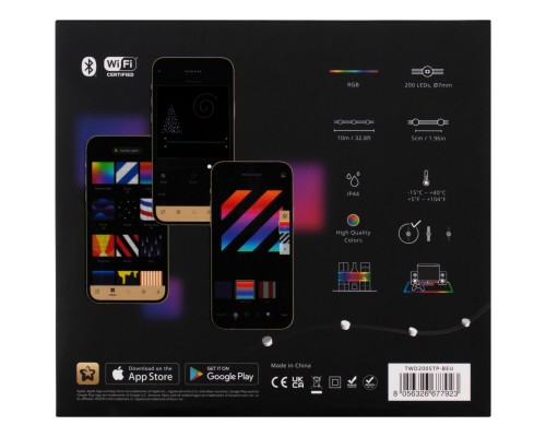 Гірлянда Twinkly Smart LED Dots Lights RGB 200 Gen II, IP44, 10м, прозорий (TWD200STP-BEU)