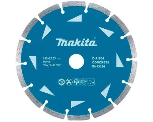 Круг відрізний Makita алмазний по бетону сегментний 180х22.23 мм (D-41604)