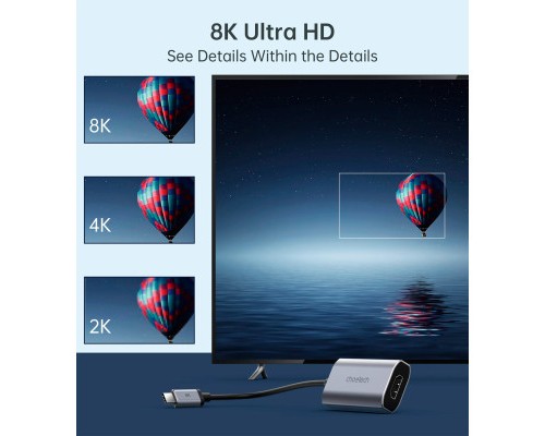 Перехідник USB-C to HDMI 8K 60 Hz Choetech (HUB-H16-GY)