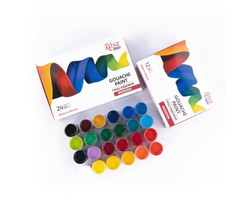 Гуашеві фарби Rosa Modern 24 кольри по 20 мл (4823098521204)