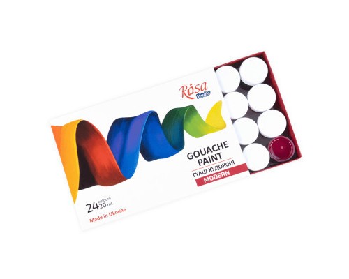 Гуашеві фарби Rosa Modern 24 кольри по 20 мл (4823098521204)