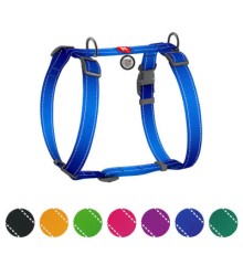 Шлея для собак WAUDOG Nylon Mono з QR-паспортом, пластиковий фастекс S синя (527112)