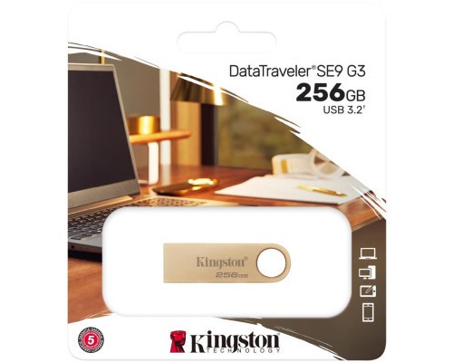 USB флеш накопичувач Kingston 256GB DataTraveler SE9 G3 Gold USB 3.2 (DTSE9G3/256GB) 