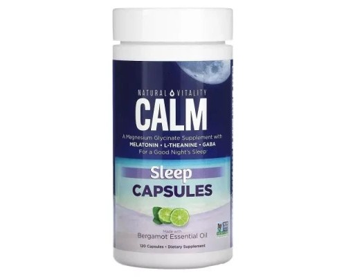 Мінерали Natural Vitality Спокійний сон з ефірною олією бергамота, CALM, Sleep Capsules wi (PTG-04361)