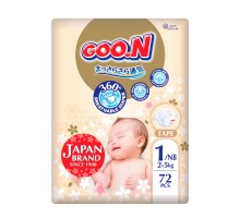 Підгузки GOO.N Premium Soft для немовлят до 5 кг 1 NB на липучках 72 шт (F1010101-152)