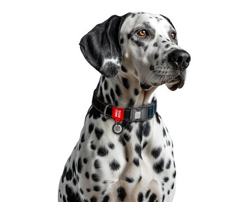 Нашийник для тварин WAUDOG Nylon Mono з QR паспортом, пластиковий фастекс XL чорний (52161)