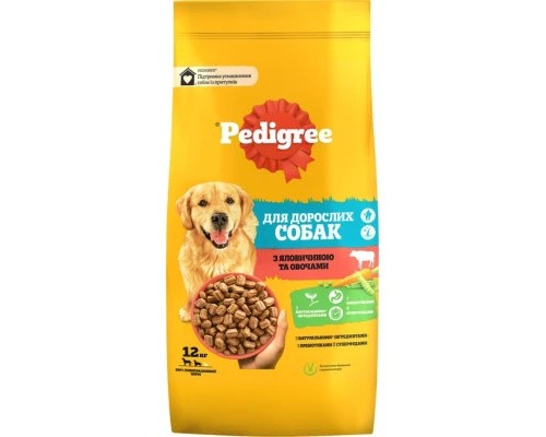 Сухий корм для собак Pedigree з яловичиною та овочами 12 кг (5998749145043)