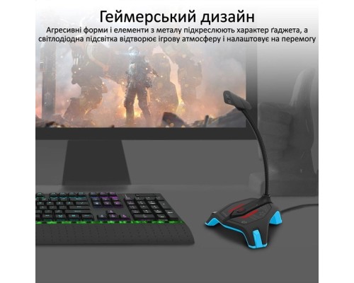 Мікрофон Vertux Streamer-2 LED USB Blue (streamer-2.blue)