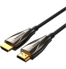 Кабель мультимедійний HDMI to HDMI 30.0m V2.0 Optical 4K 60Hz 18Gbps Dolby 7.1 PVC Black Zinc Alloy Vention (ALABT)