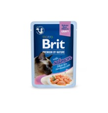 Вологий корм для кішок Brit Premium Delicate Fillets in Gravy Salmon для стерилізованих (8595602570607)