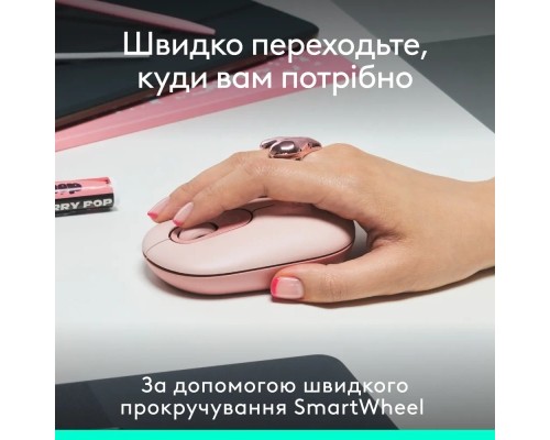 Мишка Logitech POP Mouse With Emoji Bluetooth Rose (910-007413)