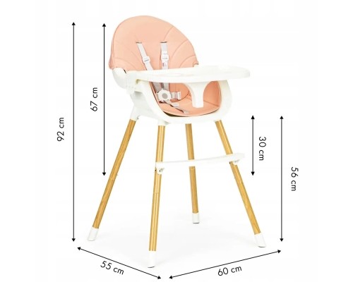 Стілець для годування Ecotoys 2 в 1 SMART Pink (HA-004 PINK)