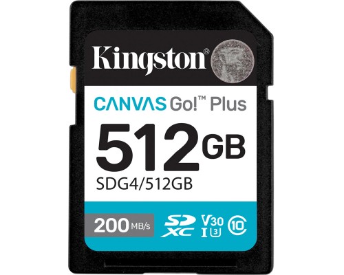 Карта пам'яті Kingston 512GB SDXC сlass 10 UHS-I U3 V30 Canvas Go Plus G4 (SDG4/512GB)