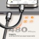 Дата кабель USB-C to USB-C 1.0m (PVC+Aluminum Alloy) (PD Fast Charging 240W) 5А black ColorWay (CW-CBPDCC069-BK)