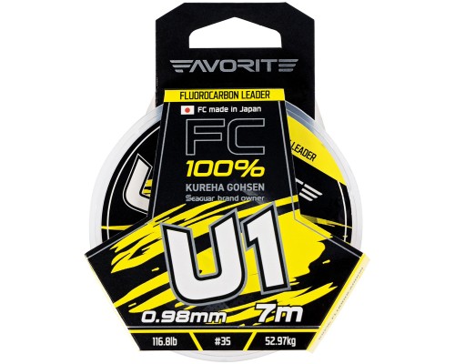 Флюорокарбон Favorite U1 FC 7m 35/0.98mm 116.8lb/52.97kg (1693.11.98)