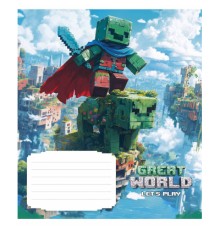 Зошит Школярик Great world 12 аркушів коса лінія (012-3533C)