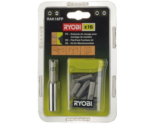 Набір біт Ryobi RAK16FP 15шт, 25мм, магнітний тримач 60мм (5132002679)