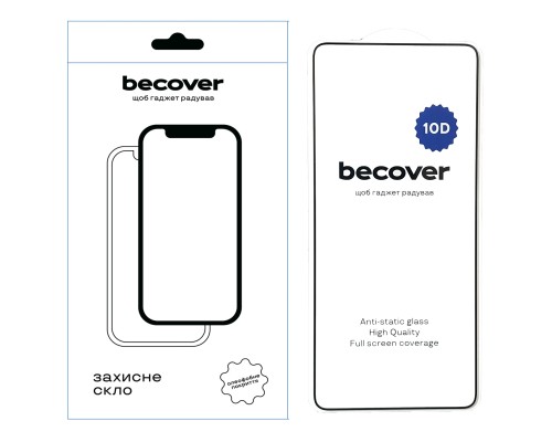 Скло захисне BeCover Oppo Reno13 F 5G 10D Black (713634)