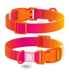 Нашийник для тварин WAUDOG Nylon Recycled з QR паспортом, градієнт, L помаранчевий (47024)