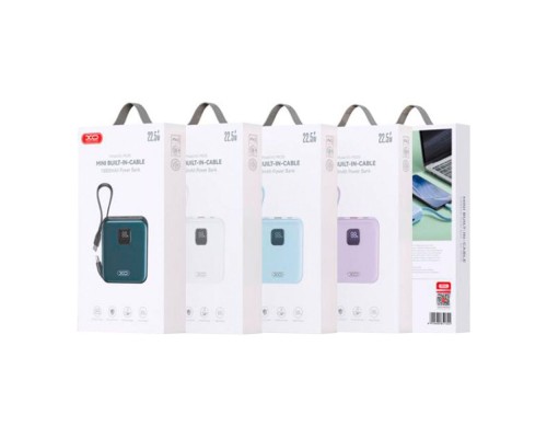 Універсальна Мобільна Батарея Power Bank XO PR235 22.5W with built-in iP and TYPE-C cable 10000 mAh