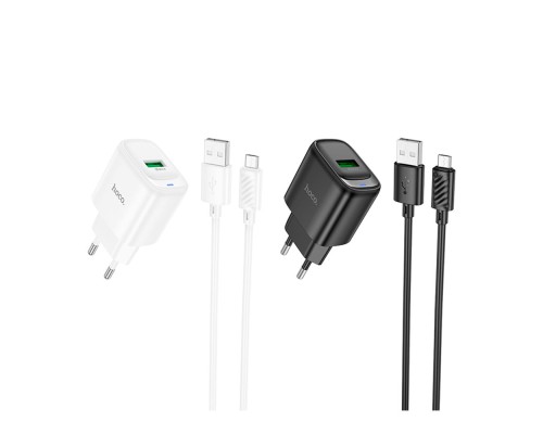 Мережевий Зарядний Пристрій Hoco C140A 1USB QC 18W+USB to Micro