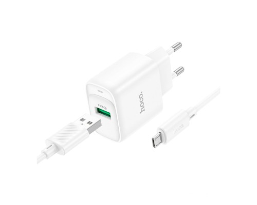 Мережевий Зарядний Пристрій Hoco C140A 1USB QC 18W+USB to Micro