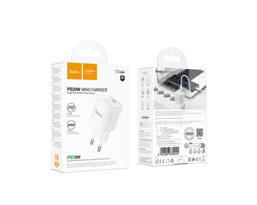 Мережевий Зарядний Пристрій Hoco C146A 1USB-C PD/QC 20W