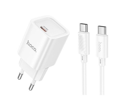 Мережевий Зарядний Пристрій Hoco C148A 1USB-C PD/QC 30W+Type-C to Type-C