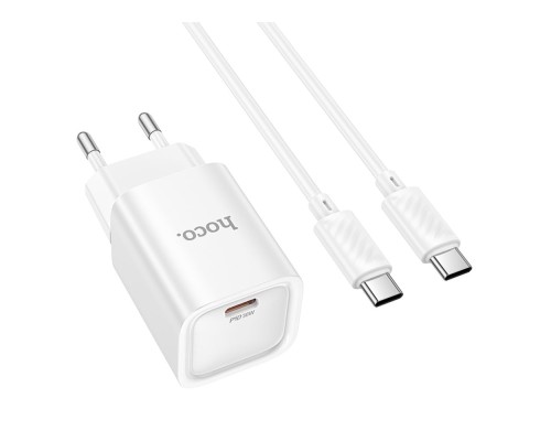 Мережевий Зарядний Пристрій Hoco C148A 1USB-C PD/QC 30W+Type-C to Type-C