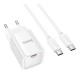 Мережевий Зарядний Пристрій Hoco C148A 1USB-C PD/QC 30W+Type-C to Type-C