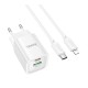 Мережевий Зарядний Пристрій Hoco C149A 1USB/1USB-C PD/QC 30W+Type-C to Lightning