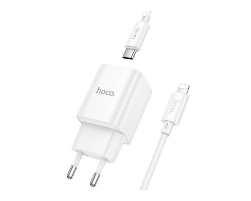 Мережевий Зарядний Пристрій Hoco C149A 1USB/1USB-C PD/QC 30W+Type-C to Lightning
