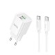 Мережевий Зарядний Пристрій Hoco C149A 1USB/1USB-C PD/QC 30W+Type-C to Type-C