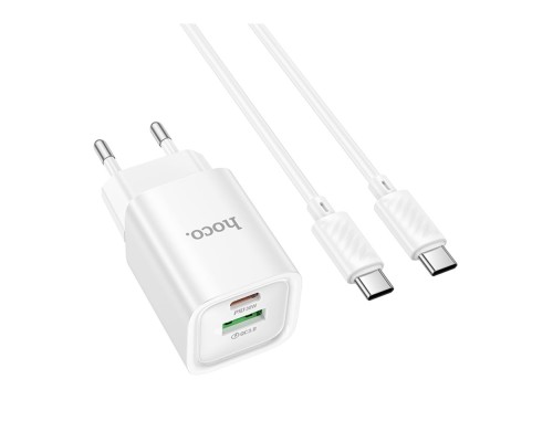 Мережевий Зарядний Пристрій Hoco C149A 1USB/1USB-C PD/QC 30W+Type-C to Type-C