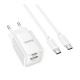 Мережевий Зарядний Пристрій Hoco C149A 1USB/1USB-C PD/QC 30W+Type-C to Type-C