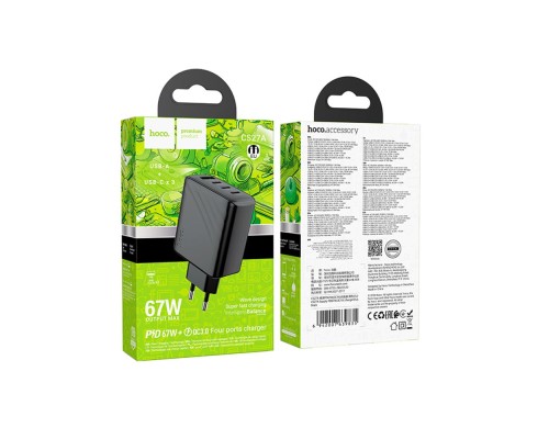 Мережевий Зарядний Пристрій Hoco CS27A 3USB-C/1USB PD/QC 67W
