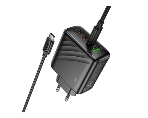 Мережевий Зарядний Пристрій Hoco CS27A 3USB-C/1USB PD/QC 67W+Type-C to Type-C