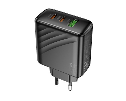 Мережевий Зарядний Пристрій Hoco CS26A 2USB-C/1USB PD/QC 45W