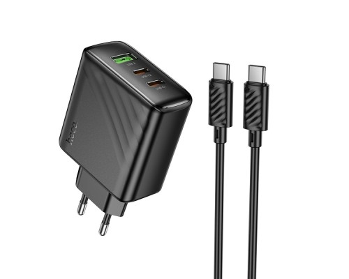 Мережевий Зарядний Пристрій Hoco CS26A 2USB-C/1USB PD/QC 45W+Type-C to Type-C